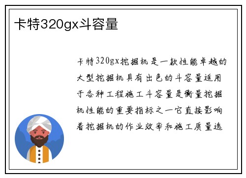 卡特320gx斗容量